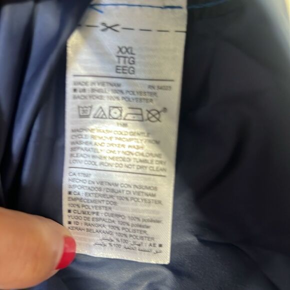 Old Navy Men's Packable Hooded Windbreaker Blue Lightweight Jacket Size XXL - Picture 5 of 9